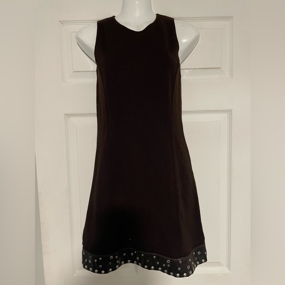 Bali wool blend tank dress with leather trim size 2 NWOT - Picture 1 of 3